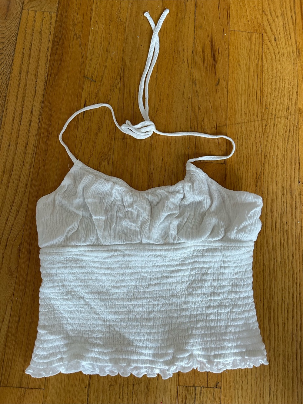 Garage Ruched Halter Top White M